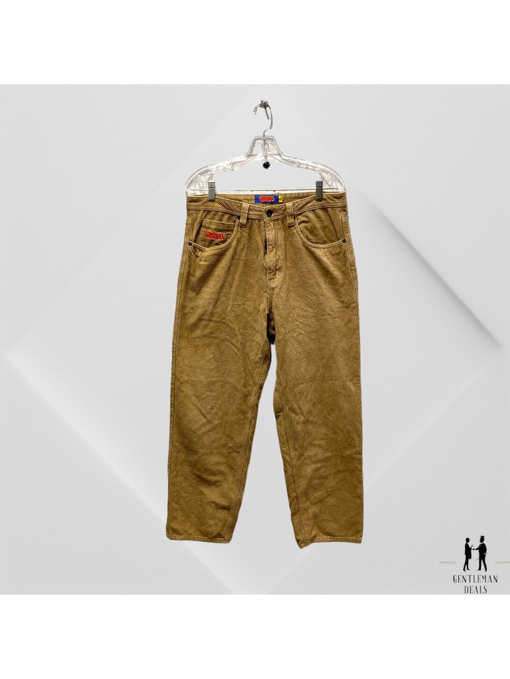 Empyre Zumiez Beige Corduroy Skate Pants Boys/Men’s Teen 31x27 tag 30 High Rise